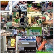 Hybrid Pembangkit Listrik dan Gas Masak, Tenaga Surya PLTS PV-Genset Biogas 